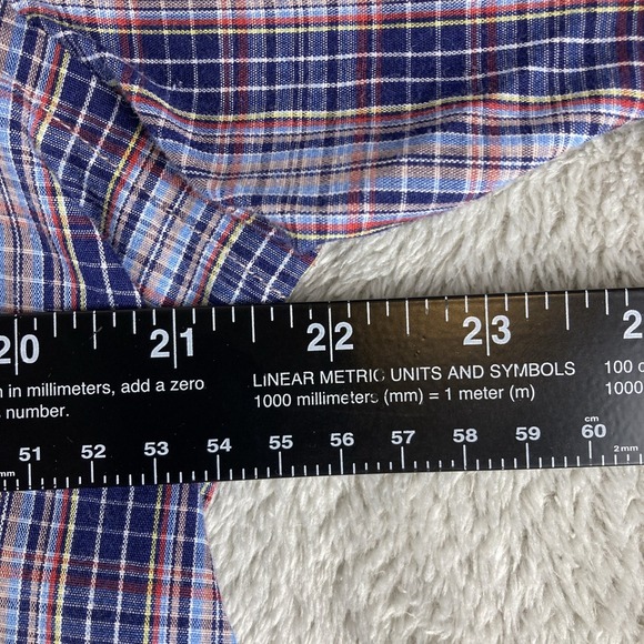 New York Sportswear Exchange Shirt Mens L Button Up Long Sleeve Blue Red Plaid - Picture 5 of 9